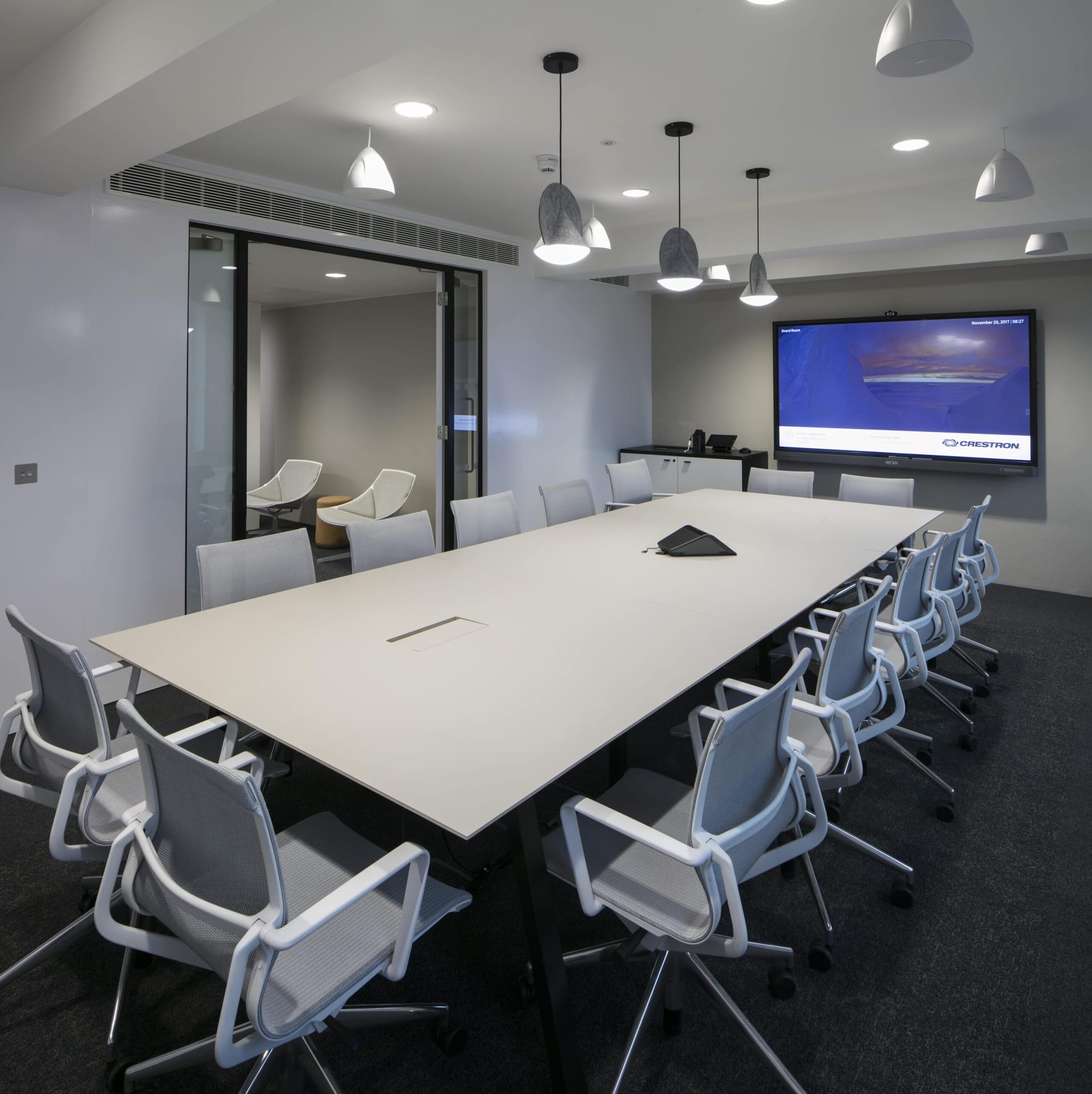 Second Home Clerkenwell curved perspex partitioning workspace
